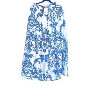 H&M Conscious Collection White Blue Mediterranean Printed Maxi Skirt Size S NWT